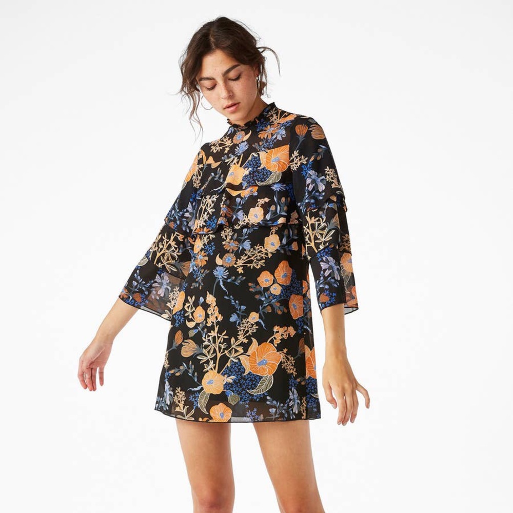 I S O: Monki Ruffled Trumpet Sleeved Dress